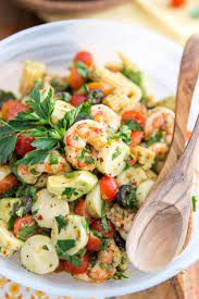 This salad has an amazing creamy sauce thanks to the avocado, and the herbs make sure this dish has plenty of flavor. Simple Cold Shrimp Salad The Healthy Foodie