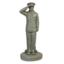A Salute Soldier Concrete Garden Statue