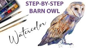 painting a barn owl in watercolor