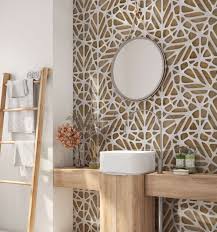 White Lattice Tiles Wooden Effect