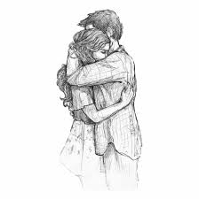 Couple Hugging Drawing Pics - Drawing Skill
