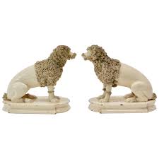 pair of ceramics poodles probably