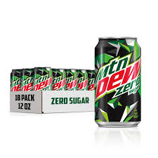 18 cans mtn dew zero sugar 12 fl oz