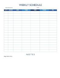 Blank Weekly Employee Schedule Template Allowed Day Work With Staff
