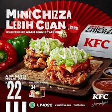 Enjoy the best of kfc with classic chicken zinger, 4 hot wings and a large popcorn! New Menu Mini Chizza From Kfc January 2021 Carrefour Kiara Condong