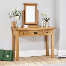 Hereford Rustic Oak Dressing Table And