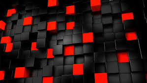 Abstract 1920x1080 Black Red Cube