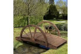 Outsunny Wooden Garden Bridge With Half