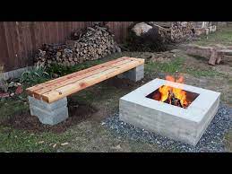 Outdoor Concrete And Wood Bench