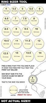 free ring size finger size sizing chart