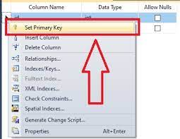 primary key and autoincrement in sql server