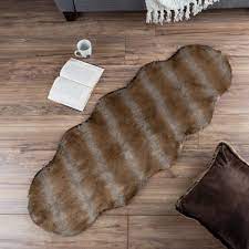 lavish home sheepskin throw rug faux