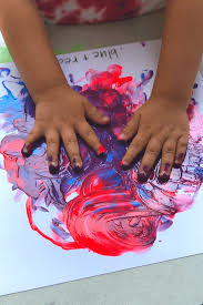 Finger Paint Color Mixing Activity