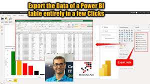 export the data of a power bi table