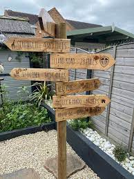 Personalised Rustic Garden Signpost
