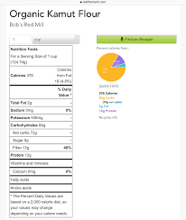 Kamut Flour Nutrition Facts Food And Drink In 2019 Grain