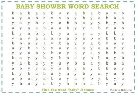 Printable Baby Shower Word Search Game Threeroses Us