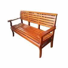 arm rest wooden garden bench with