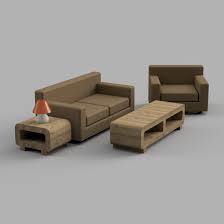 free stl file living room furniture