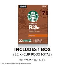 Available at the following stores: Starbucks Pike Place Medium Roast Keurig Coffee Pods 22 Count Box Walmart Com Walmart Com