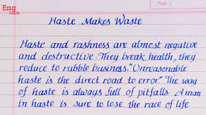essay on haste makes waste essay