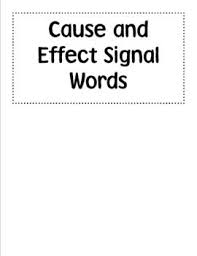 Cause And Effect Signal Words