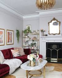 Living Room With A Red Couch