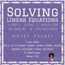 Solving Equations Notes Packet Pdf