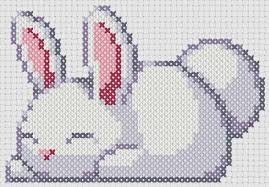 Free Cross Stitch Patterns For Babies Sleepy Bunny Cross