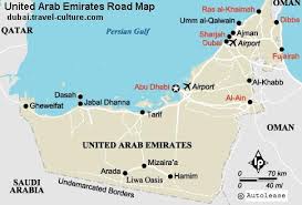 uae road map showing diffe cities