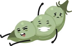 three green pea cartoon vector free