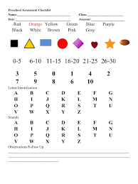 Preschool Pre Assessment Chart I Fill This Out In