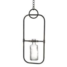 Hanging Metal And Glass Bud Vase