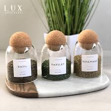 cork ball glass jar canister with