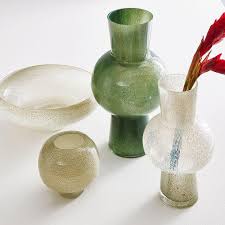 Jade Curved Colored Glass Vases