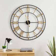 Brass Skeleton 70cm Wall Clock Gold