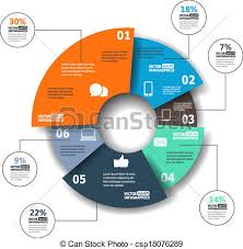 Modern Paper Infographics In A Pie Chart For Web Banners Mobile Applications Layouts Etc Vector Eps10 Illustration