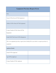 Free Sample Equipment Purchase Request Form Templates At