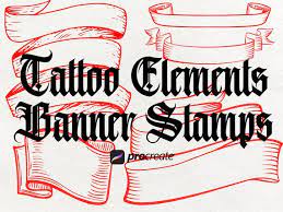 180 banner tattoo procreate stempel