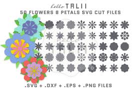 8 petal flowers svg cut files by o
