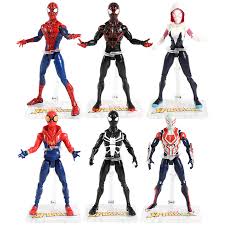 All rights reversed from netmarble, sony, marvel and disney. Marvel Toy Spiderman Into The Spider Verse Cartoon Action Figure Miles Morales Gwen 2099 Doll Toys Action Figures Aliexpress