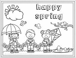 Here is a perfect picture to start the coloring session with. Happy Spring Free Spring Coloring Page Printable For Kids
