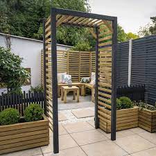 Forest Contemporary Slatted Garden Arch