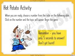 hot potato starter activity teaching