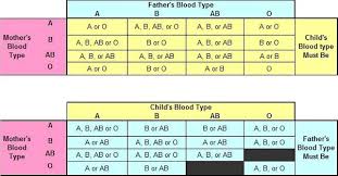 Factual Blood Types Chart For Offspring Child Blood Type