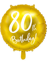 The best collection of 80th birthday wishes to write in a birthday greeting: Golden 80th Birthday Balloon 45 Cm Express Delivery Funidelia