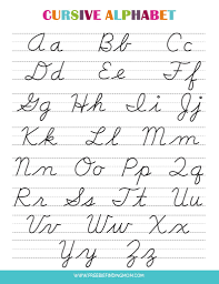 printable cursive alphabet chart pdf