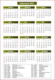 Kalendervorlagen 2021 für excel kostenlos downloaden! Printable Indonesia 2021 Calendar With Holidays Pdf Calendar Dream