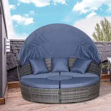 outdoor rattan wicker round daybed