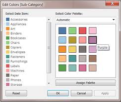 color palettes and effects tableau